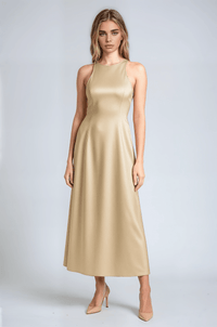 Ava Halterneck Midi Dress Khaki