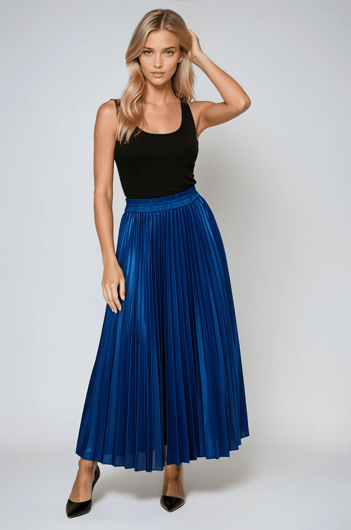 Dani Pleated Skirt Blue