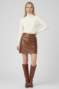 Grace Fleece Lined Turtleneck Ivory