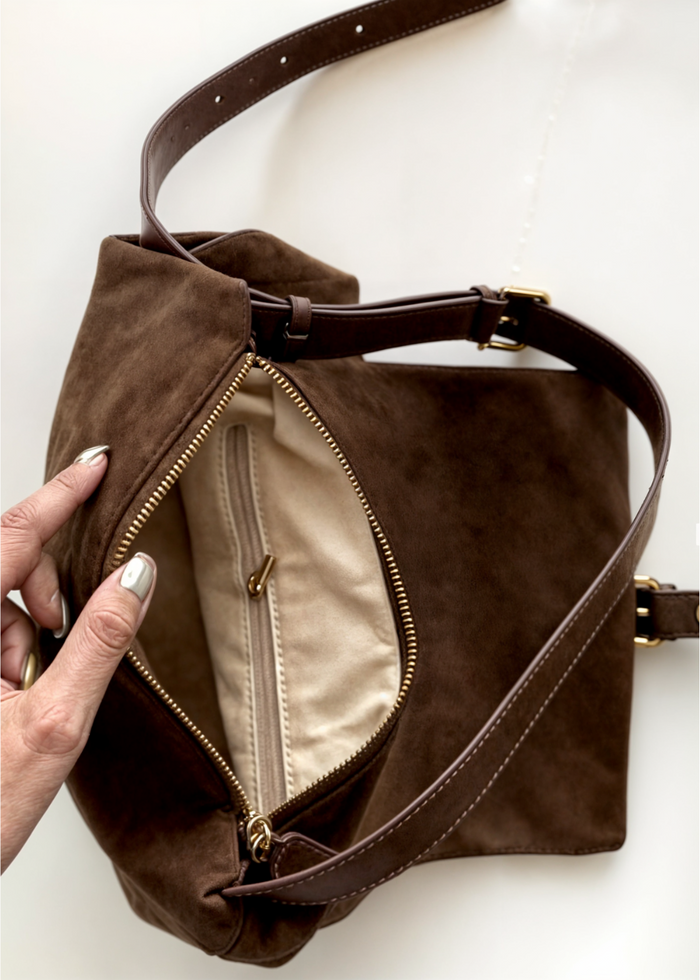 Nissa Crossbody Suede Bag