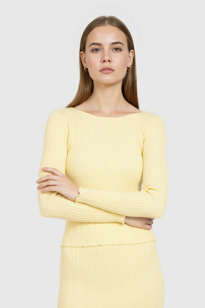 Sloane Longsleeve Skirt Set Yellow