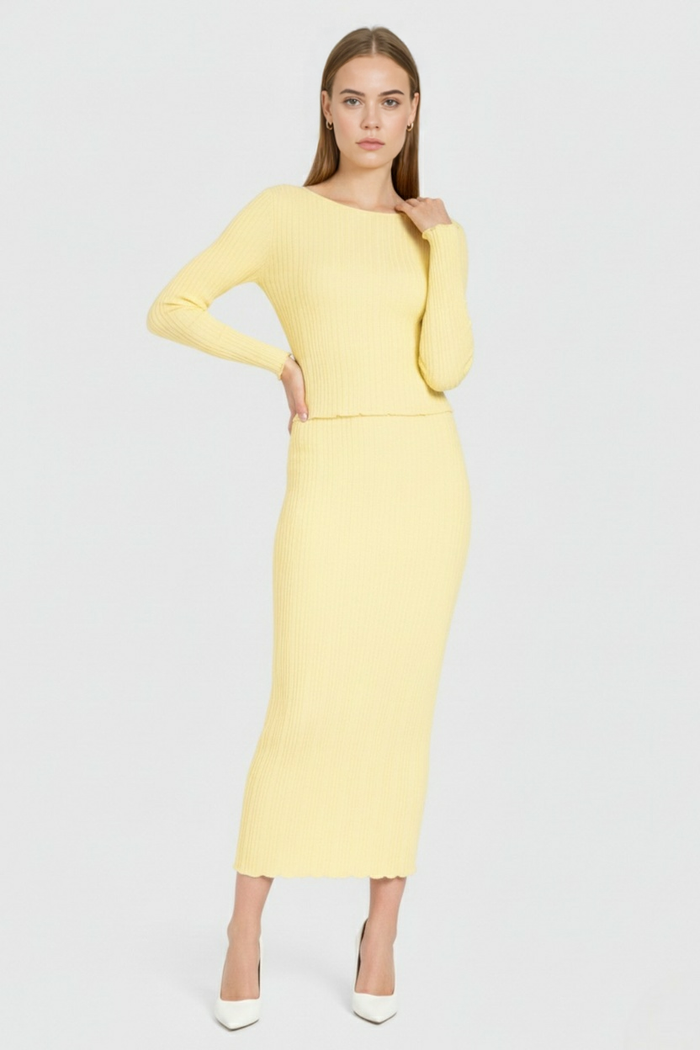 Sloane Longsleeve Skirt Set Yellow