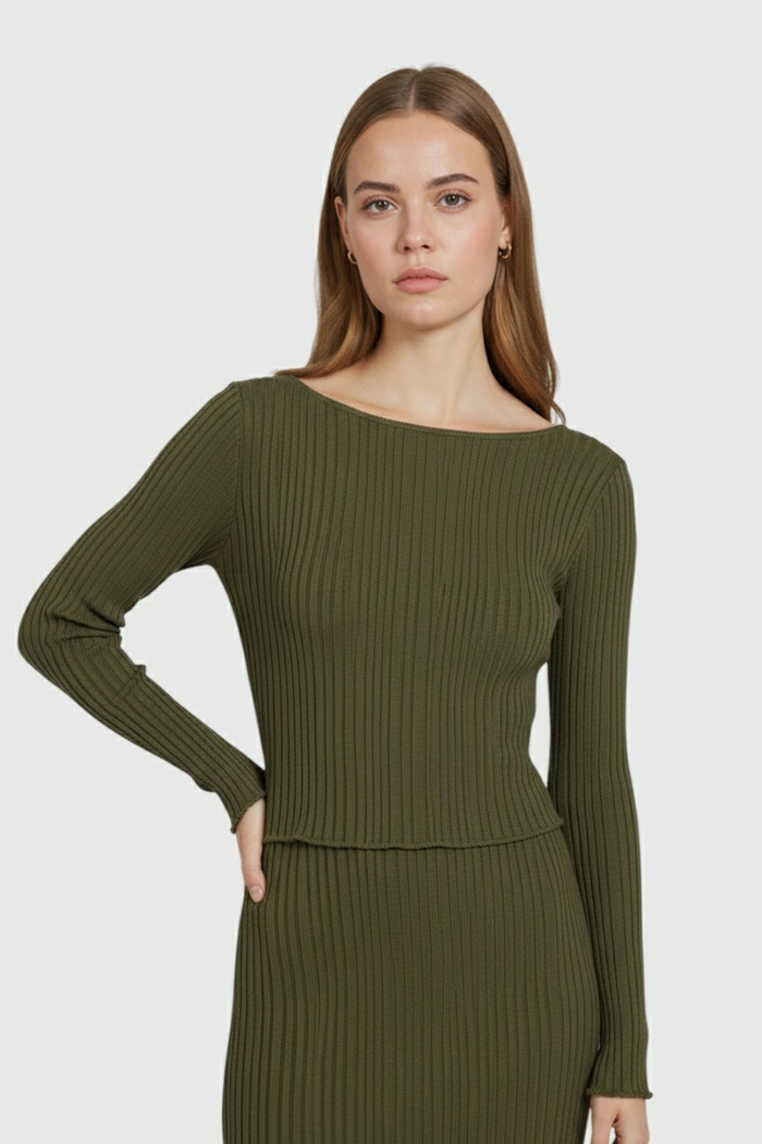 Sloane Longsleeve Skirt Set Army Green