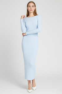 Sloane Longsleeve Skirt Set Icy Blue
