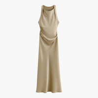 Ava Halterneck Midi Dress Khaki