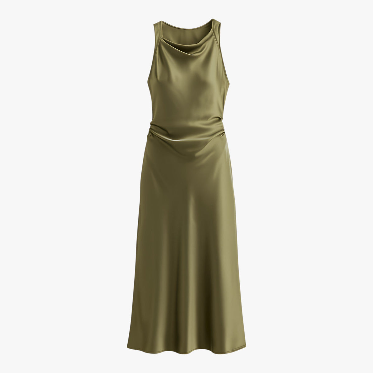Ava Halterneck Midi Dress Olive Green