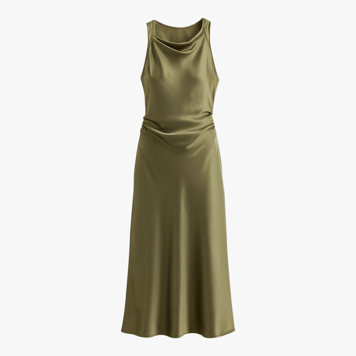 Ava Halterneck Midi Dress Olive Green