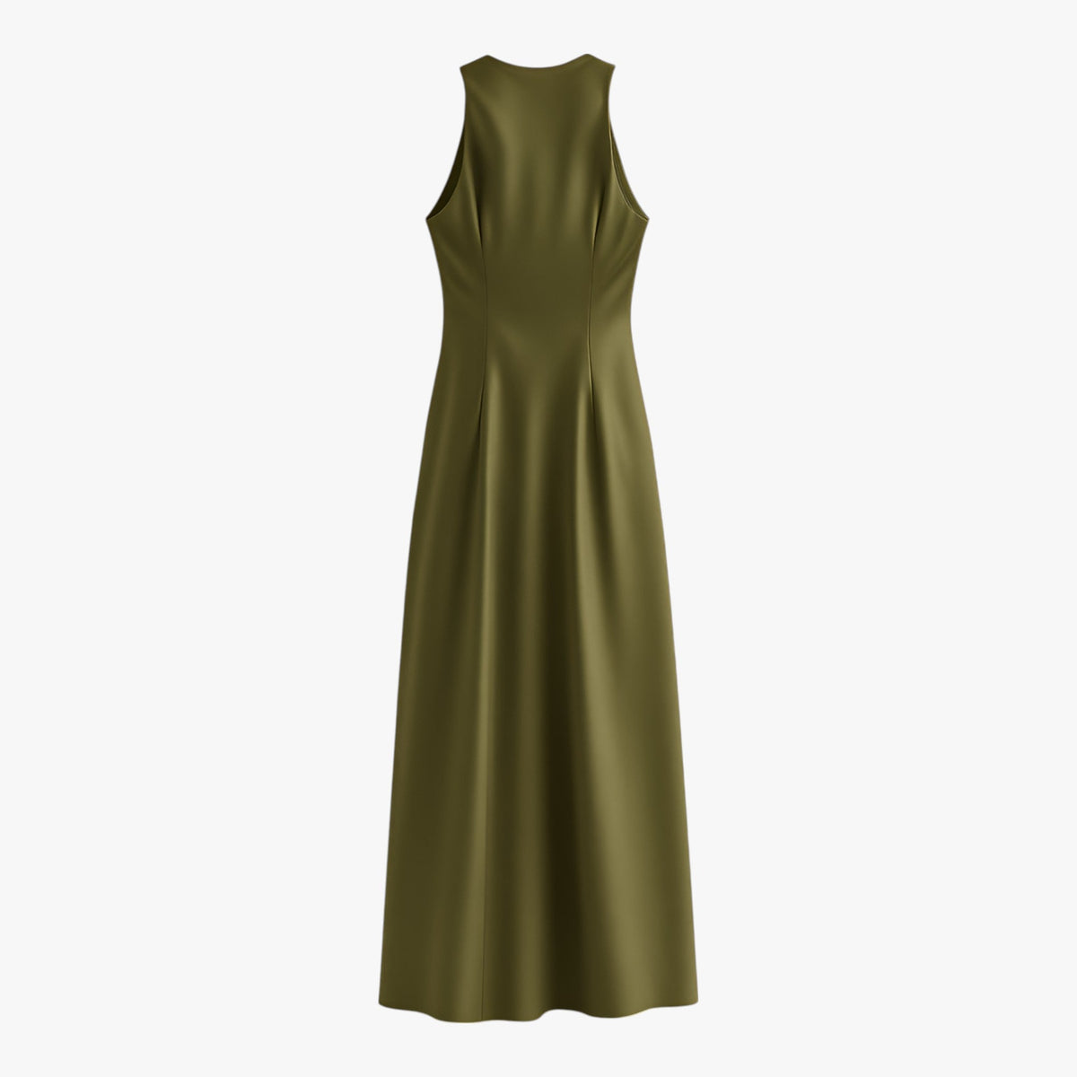 Ava Halterneck Midi Dress Olive Green