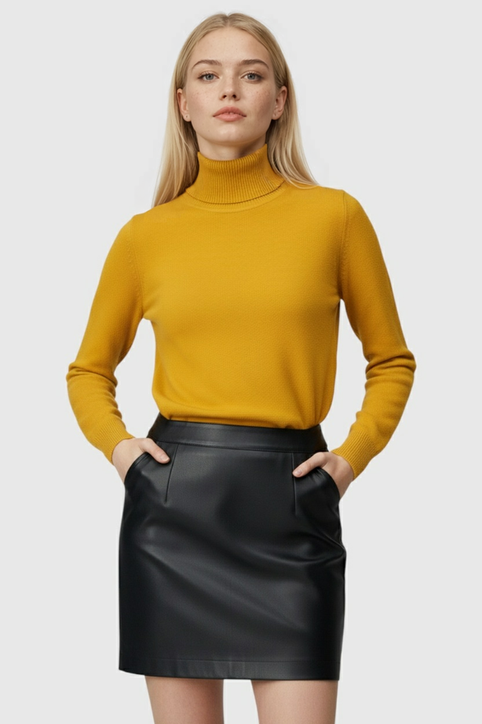 Grace Thermal Lined Turtleneck Mustard