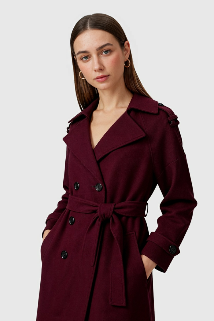 Amy Burgundy Coat